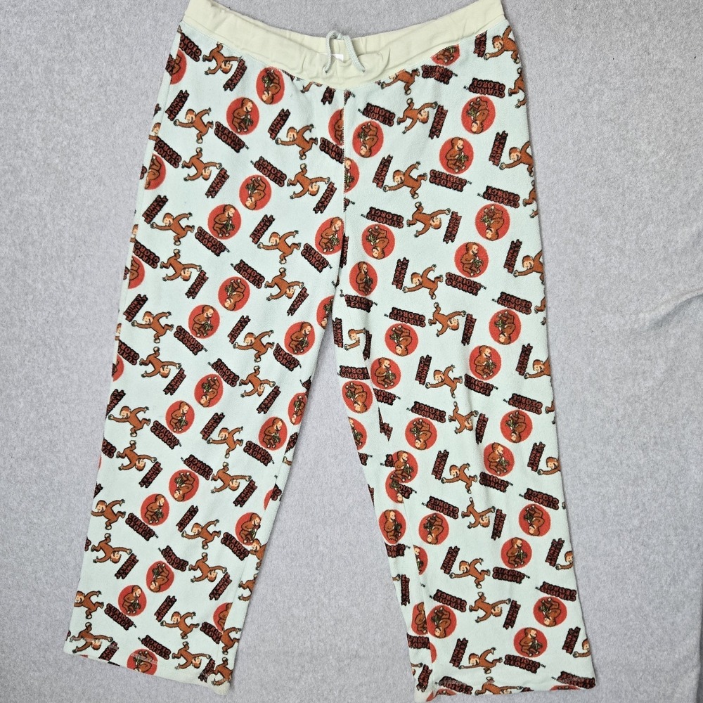 VINTAGE Curious George Men Sleepwear XXL Pajama Pants Sweatpants Fleece